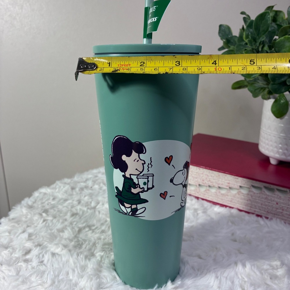 Starbucks Peanuts Snoopy Tumbler Sage Green 24oz New Limited Edition Exclusive - Picture 5 of 6